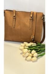 %100 Nubuk Deri Tamamen El Işçiliği Evrak Çantası Kol Çantası Uzun Askılı Çanta