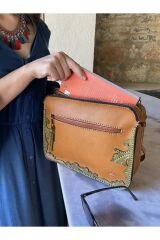 % 100 Hakiki Deri El Yapımı Taba Postacı Çanta Askıları Çıkartılabilir Kol Altı Çanta