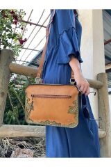 % 100 Hakiki Deri El Yapımı Taba Postacı Çanta Askıları Çıkartılabilir Kol Altı Çanta