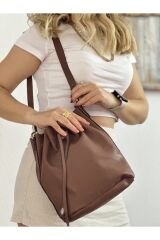 %100 Gerçek Deri El Yapımı Kol Çantası Omuz Askılı Kahverengi Kadın Sırt Çantası