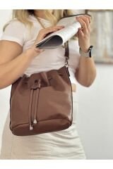 %100 Gerçek Deri El Yapımı Kol Çantası Omuz Askılı Kahverengi Kadın Sırt Çantası