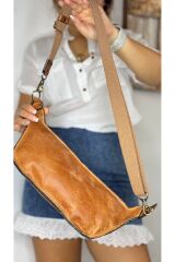 % 100 Hakiki Deri El Yapımı Kanvas Kemerli Kadın Erkek Unisex TABA Fermuarlı Bel Çantası Freebag