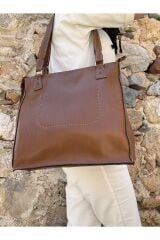 %100 Deri El Işçiliği Kol Çantası Çiçek Desenli Deri Kol Çantası El Yapımı Çanta