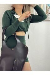 % 100 Hakiki Deri El Yapımı Kol Çantası Cep Detaylı Kol Çantası Omuz Çantası