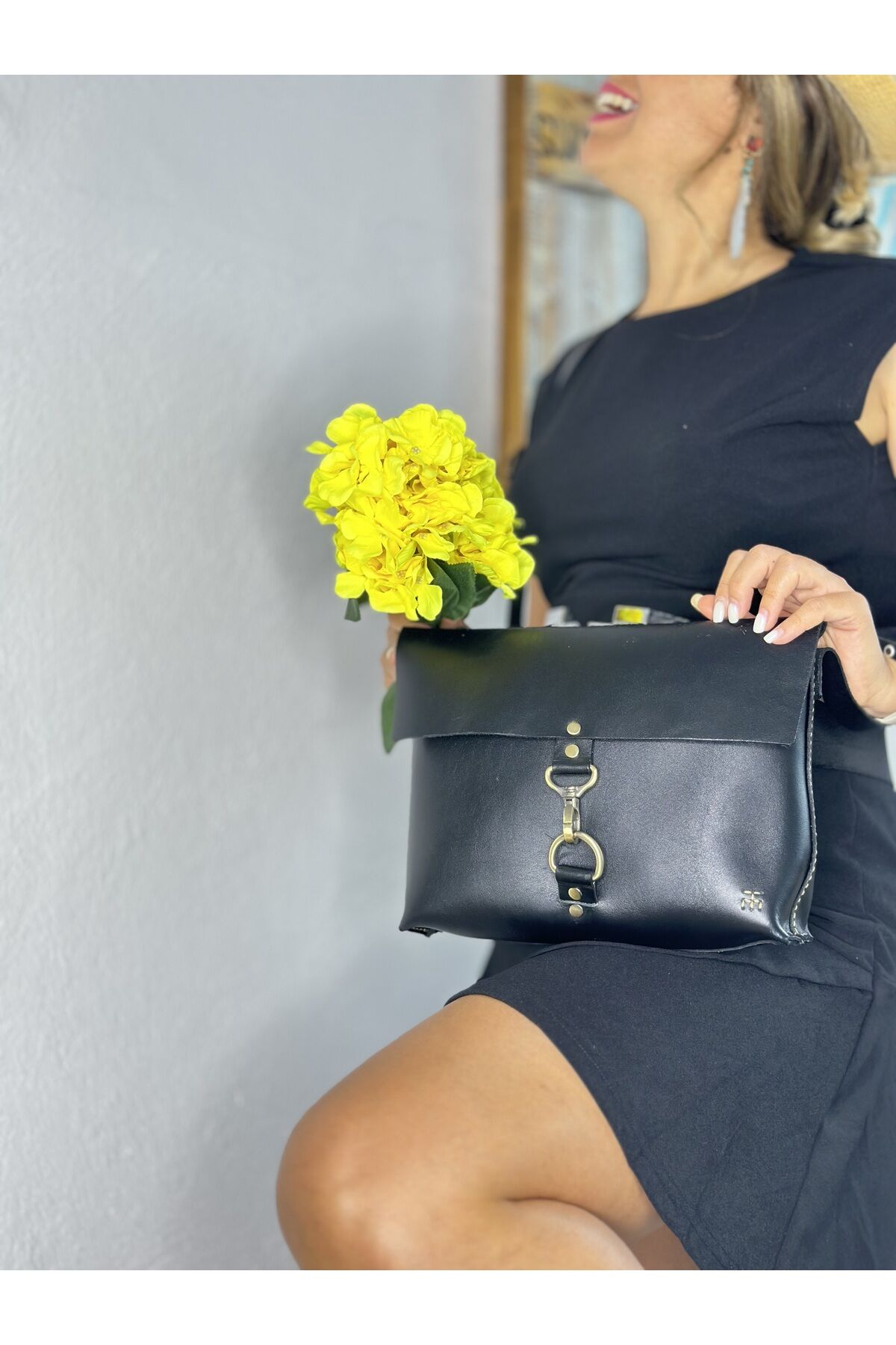 %100 Hakiki Deri El Yapımı Postacı Çanta Ayarlanabilir Omuz Askısı