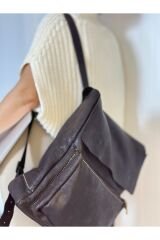 %100 Deri-elyapımı Kahverengi Deri Yumuşak Deri Sırt Çantası 23001//sırt Çantası