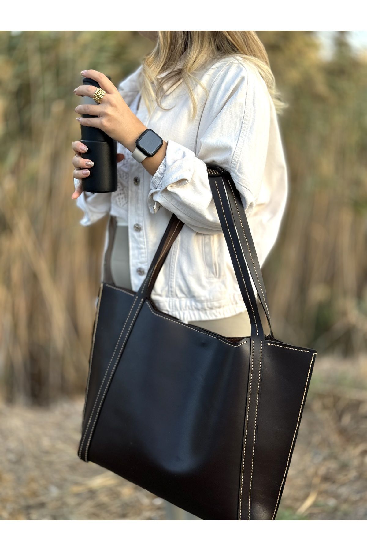 %100 Hakiki Deri Gerçek Deri El Yapımı Kadın Kol Çantası Kahverengi Omuz Çantası