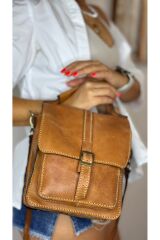 %100 gerçek deri el yapımı kadın erkek Unisex çok gözlü el çantası postacı çanta