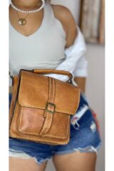 %100 gerçek deri el yapımı kadın erkek Unisex çok gözlü el çantası postacı çanta