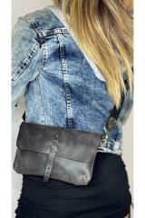 %100 Gerçek Deri El Yapımı Kadın Erkek unisex Freebag Bel Çantası -kol Çantası