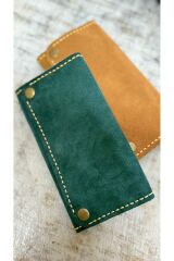 %100 gerçek  Süet deri tamamen el yapımı kadın erkek Unisex Tütünlük cüzdan