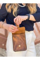 % 100 Hakiki Deri El Yapımı Kadın Erkek Unisex Bel Çantası Kemer Çantası