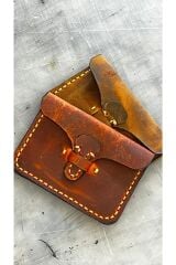 %100 Hakiki Deri El Yapımı Unisex Kartlık