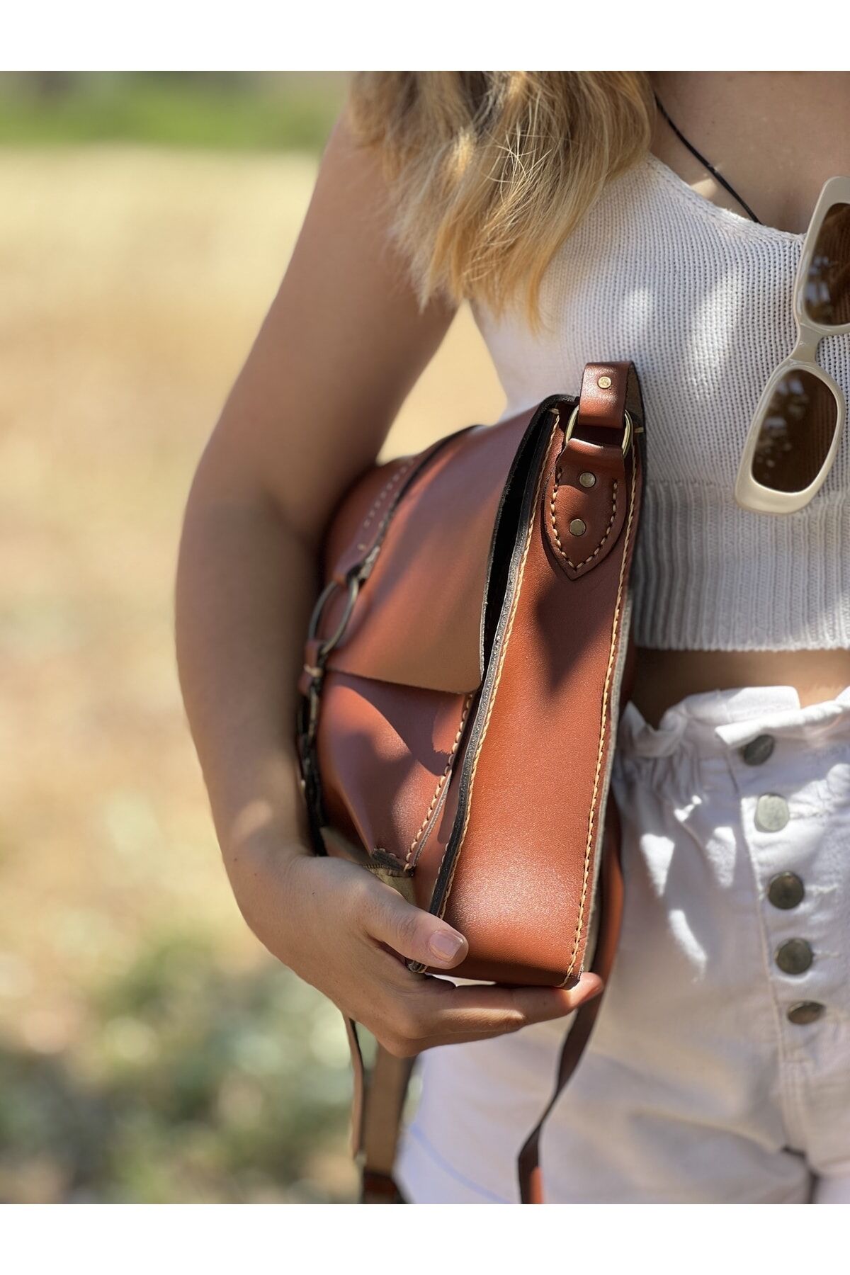 Deri Postacı Kol Çantası