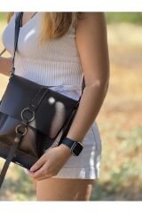 %100 Hakiki Deri El Yapımı Postacı Kol Çantası Omuz Askılı Çanta