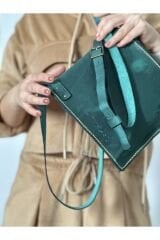 %100 Gercek Deri Zarf Postacı Çanta Omuz Askılı Çanta