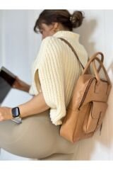 % 100 Hakiki Deri El Yapımı Sırt Çantası-el Çantası