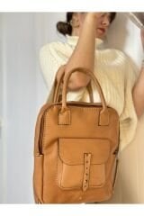 % 100 Hakiki Deri El Yapımı Sırt Çantası-el Çantası