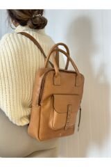 % 100 Hakiki Deri El Yapımı Sırt Çantası-el Çantası